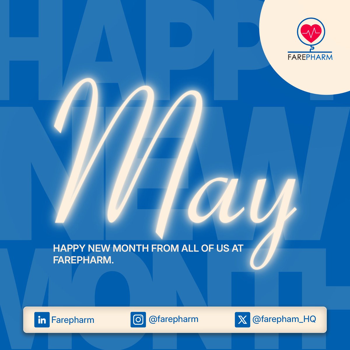 farepham_HQ's tweet photo. "May all your days in the month of May be bright and healthy!
 
We wish you a fresh start, new opportunities, and endless possibilities this month.

Happy new month from all of us at Farepharm.

#newmonth
#goodhealth
#qualityliving https://t.co/fTr9QRbcn1