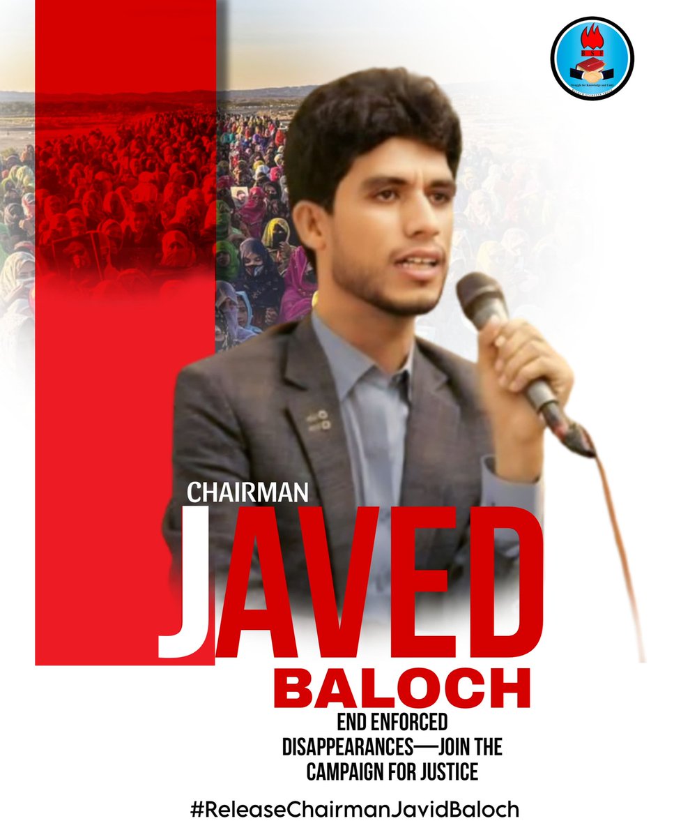 FaZaLBal0cH_BSF's tweet photo. End Enforced Disappearances—Join the Campaign for Justice

Campaign Details:
Date: Thursday, 1st May 2025
Time: 8 PM – 12 AM 
Platform: X (Twitter)
Hashtags:
#ReleaseChairmanJavidBaloch
#ReleaseGuhramIshaq

Stand for justice. Speak for the disappeared. https://t.co/ZoxkLYaxNq