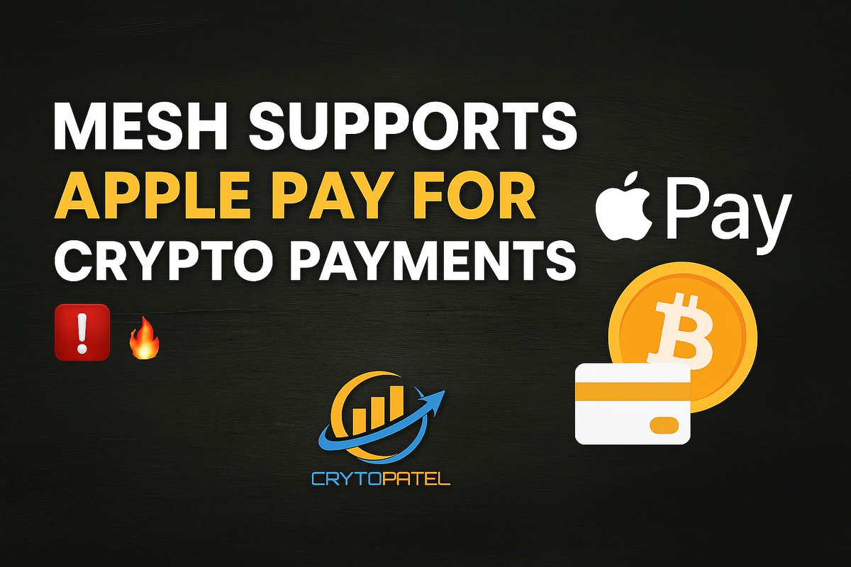 🚨 BREAKING: Mesh now supports Apple Pay for crypto payments! 🔥 Seamless  checkout — your crypto auto-converts to stablecoins 💳💥 This is real-world  adoption in action. Tap. Pay. Done. The future is