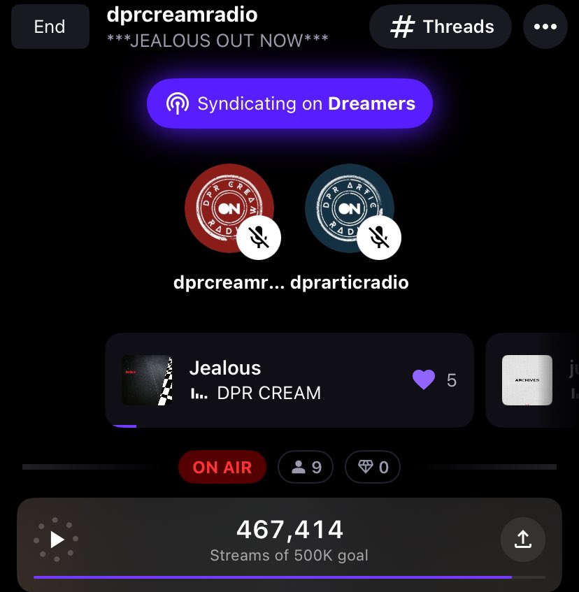 HAPPY RELEASE DAY!

Celebrating in full DPR colors <a href="/_DPRCREAM/">dprcream</a> and <a href="/DPR_ARTIC/">DPR ARTIC</a> ‘s freshly released tune “Jealous”🏁

Join us on Stationhead!😼🫵🏻

🔗stationhead.com/dprcreamradio

#DPR #DREAMers #DPRCREAM #DPRARTIC #JEALOUS