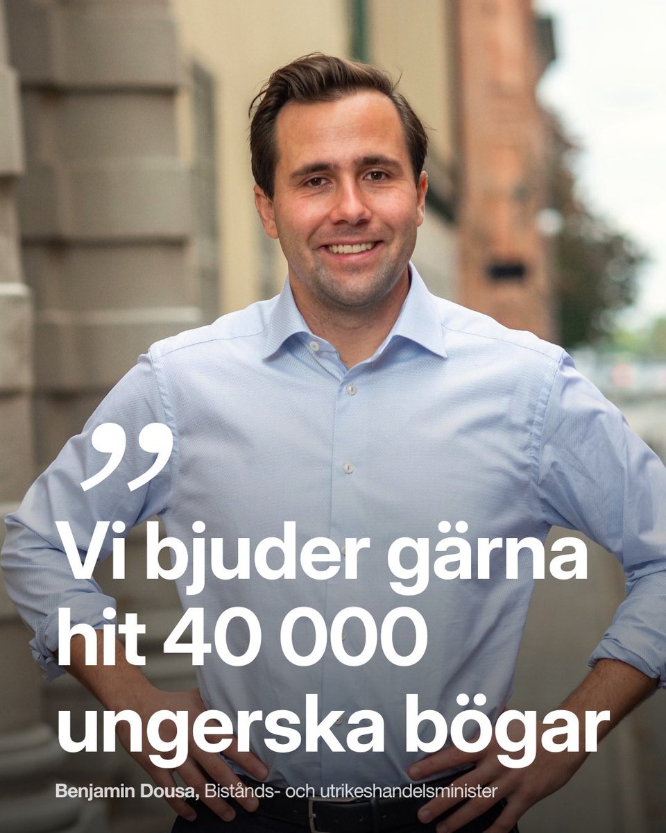 Moderaterna (@moderaterna) on Twitter photo Sverige ska vara en fristad för hbtqi-personer.
”Bistånds- och utrikeshandelsminister Benjamin Dousa (M) fick feeling under ett panelsamtal och bjöd in tiotusentals ungerska bögar till Sverige.
Bakom citatet ligger ett allvar: i en värld där demokratier vacklar och Pride Sverige ska vara en fristad för hbtqi-personer.
”Bistånds- och utrikeshandelsminister Benjamin Dousa (M) fick feeling under ett panelsamtal och bjöd in tiotusentals ungerska bögar till Sverige.
Bakom citatet ligger ett allvar: i en värld där demokratier vacklar och Pride