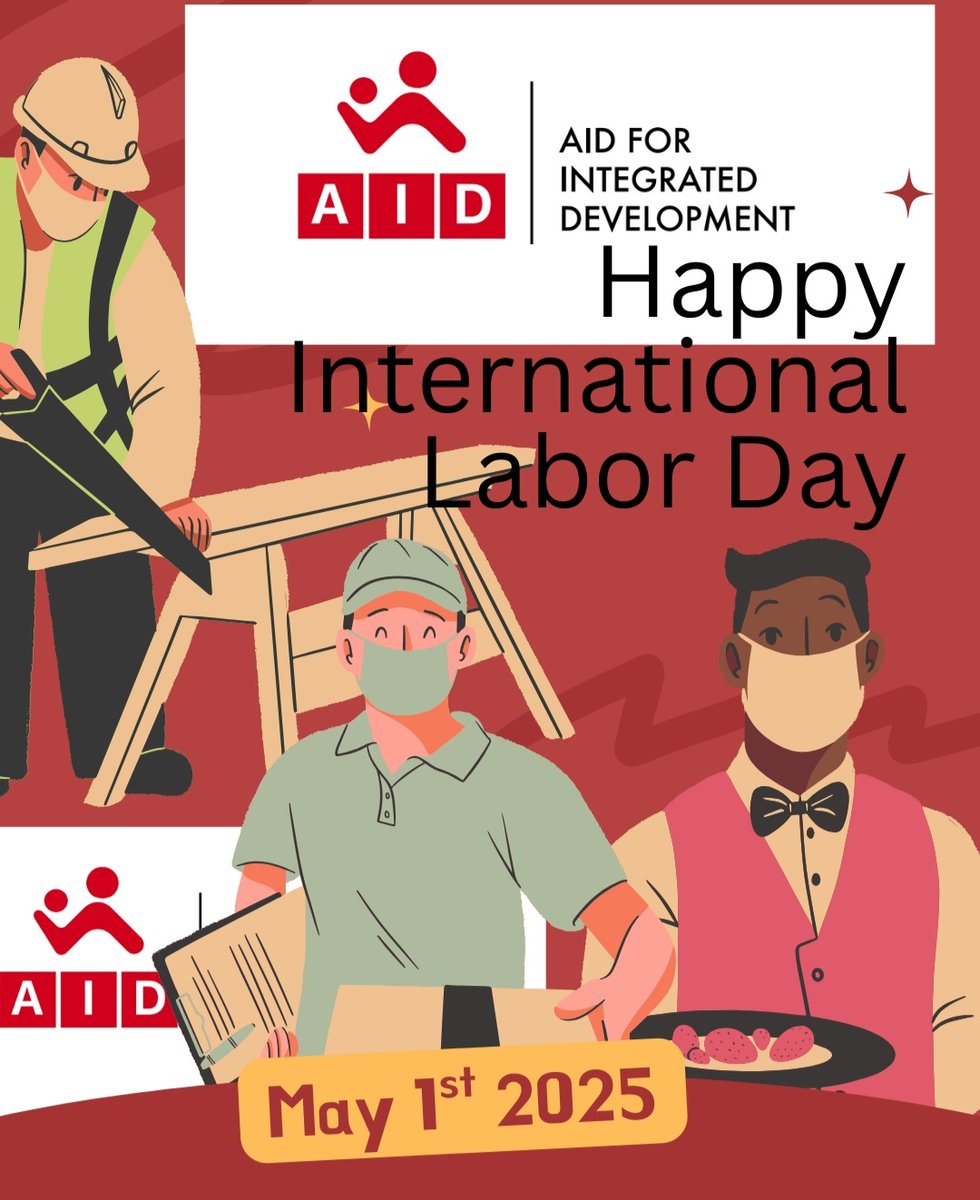 AidforIDev's tweet photo. Empowering workers, fostering dignity—Happy International Labour Day!

May 1st 2025! https://t.co/Z7Vdt4wUIe
