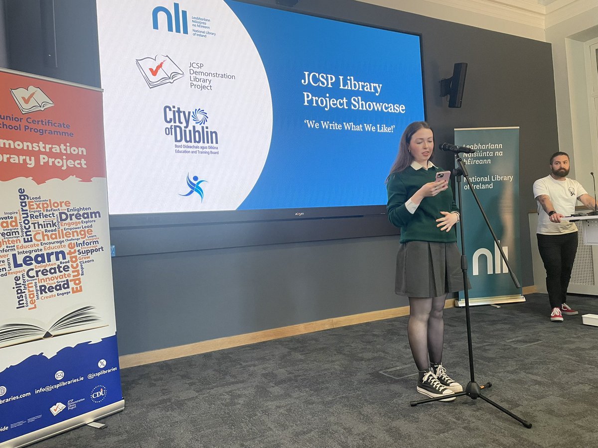 JCSP Library Project (@jcsplibraries) on Twitter photo Olivia from <a href="/RingsendC/">Ringsend College</a> performs her poem at our #WeWriteWhatWeLike Showcase in <a href="/NLIreland/">National Library of Ireland</a> Olivia from <a href="/RingsendC/">Ringsend College</a> performs her poem at our #WeWriteWhatWeLike Showcase in <a href="/NLIreland/">National Library of Ireland</a>