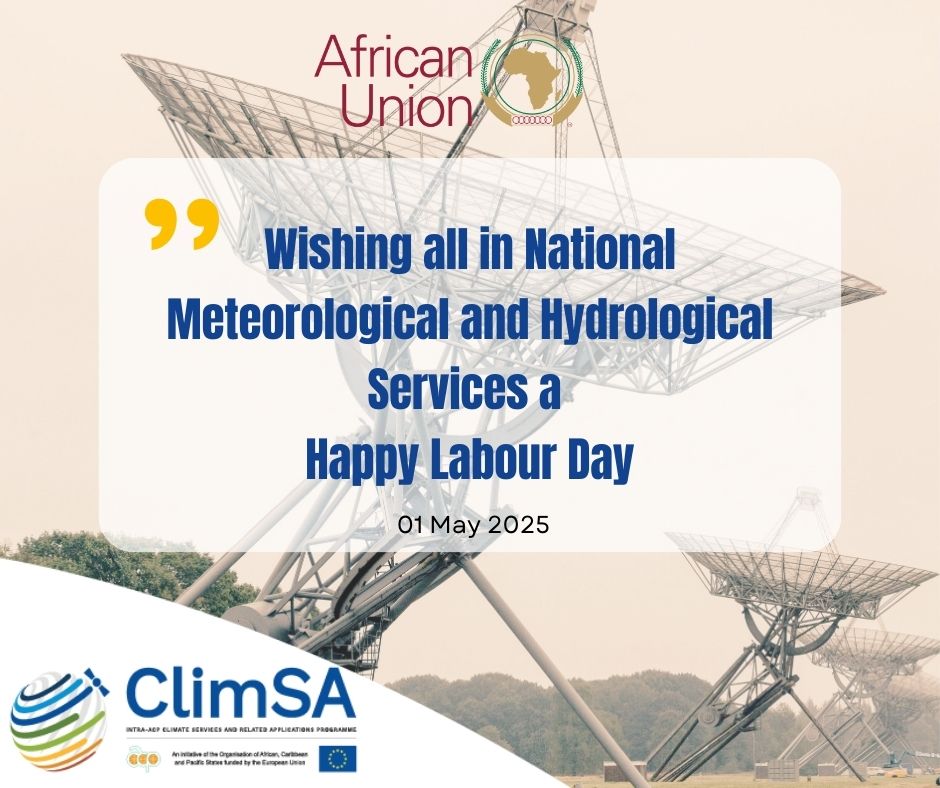 AUC ClimSA (@aucclimsa) on Twitter photo Wishing all the workers contributing to the work of #NMHS a Happy #LabourDay2025 
#EW4A #Climateresilience #climsa Wishing all the workers contributing to the work of #NMHS a Happy #LabourDay2025 
#EW4A #Climateresilience #climsa