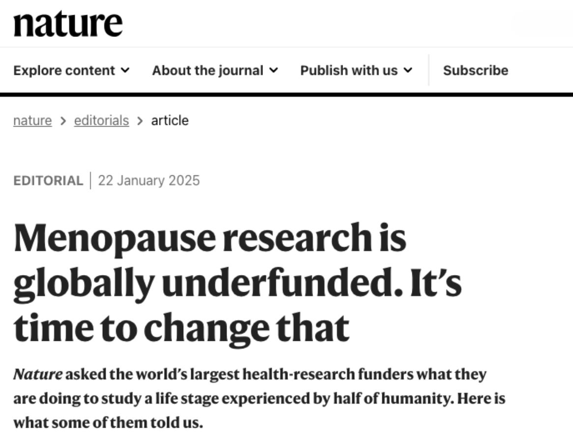 Female reproductive #longevity is critically underfunded. <a href="/Nature/">nature</a> article highlights the research gap around #menopause and ovarian #aging. 

We are addressing this with our latest grant call, supporting projects that advance women’s #healthspan.

More: linkedin.com/posts/longevit…