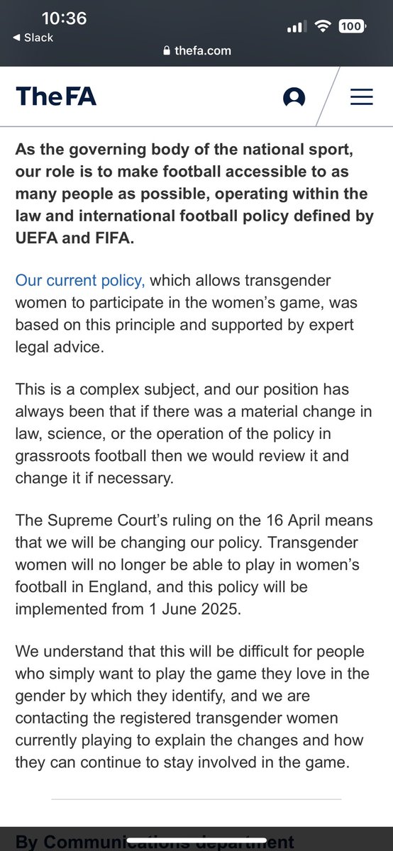 Such sad news. What Rowling etc need to realise is that in their quest to defend women’s rights, they’ve spoken over the 1000s of women at grassroots for whom trans inclusion is a vital part of the women’s football ecosystem: a sport rooted in tolerance, community and acceptance