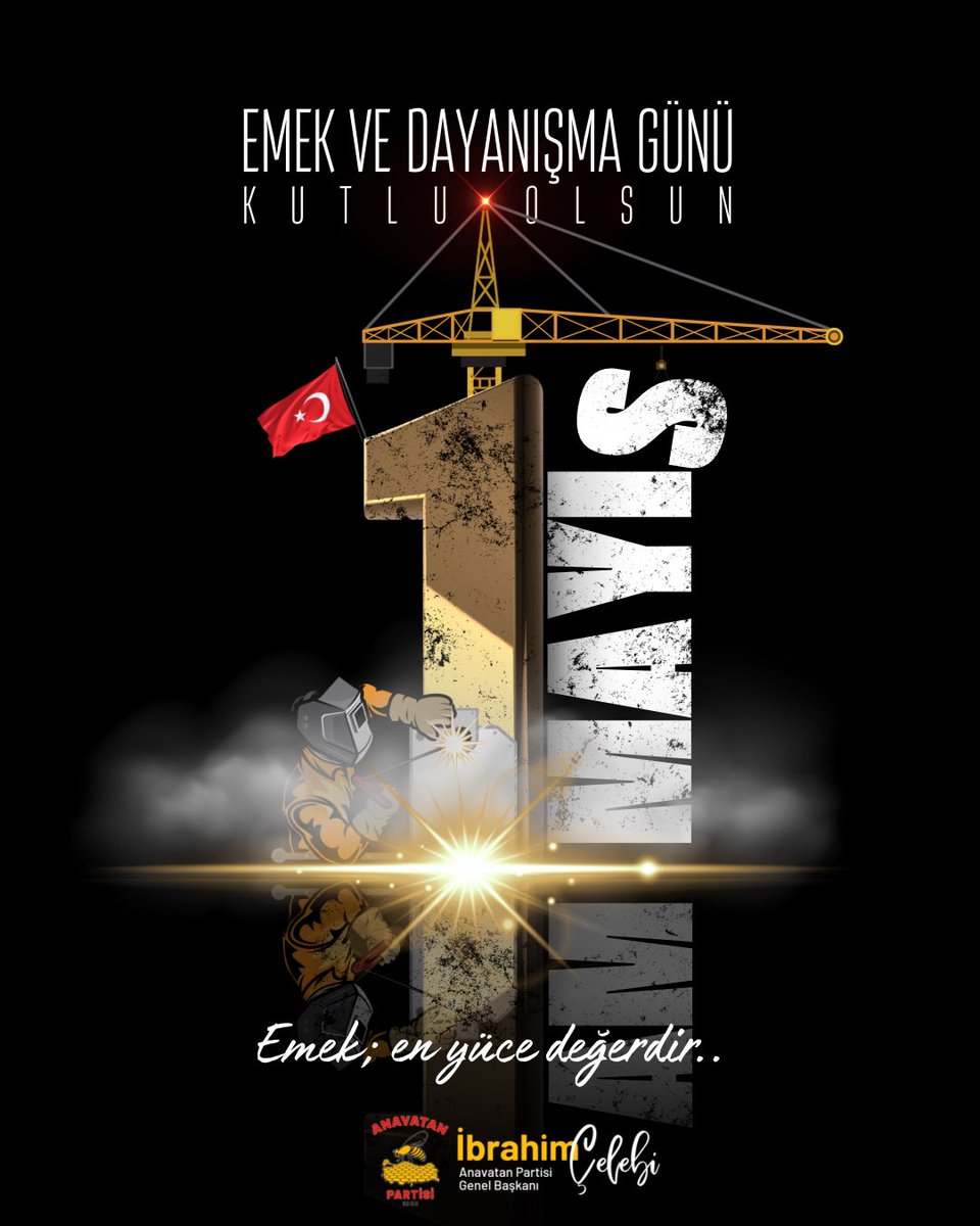 Emek; en yüce değerdir..

Alın teriyle hayatı var eden, üretim çarklarını döndüren, gece gündüz demeden çalışan tüm emekçilerimizin 1 Mayıs Emek ve Dayanışma Günü’nü en içten dileklerimle kutluyorum.

Anavatan Partisi olarak; emeğin sömürülmediği, hakkın hakça teslim edildiği,