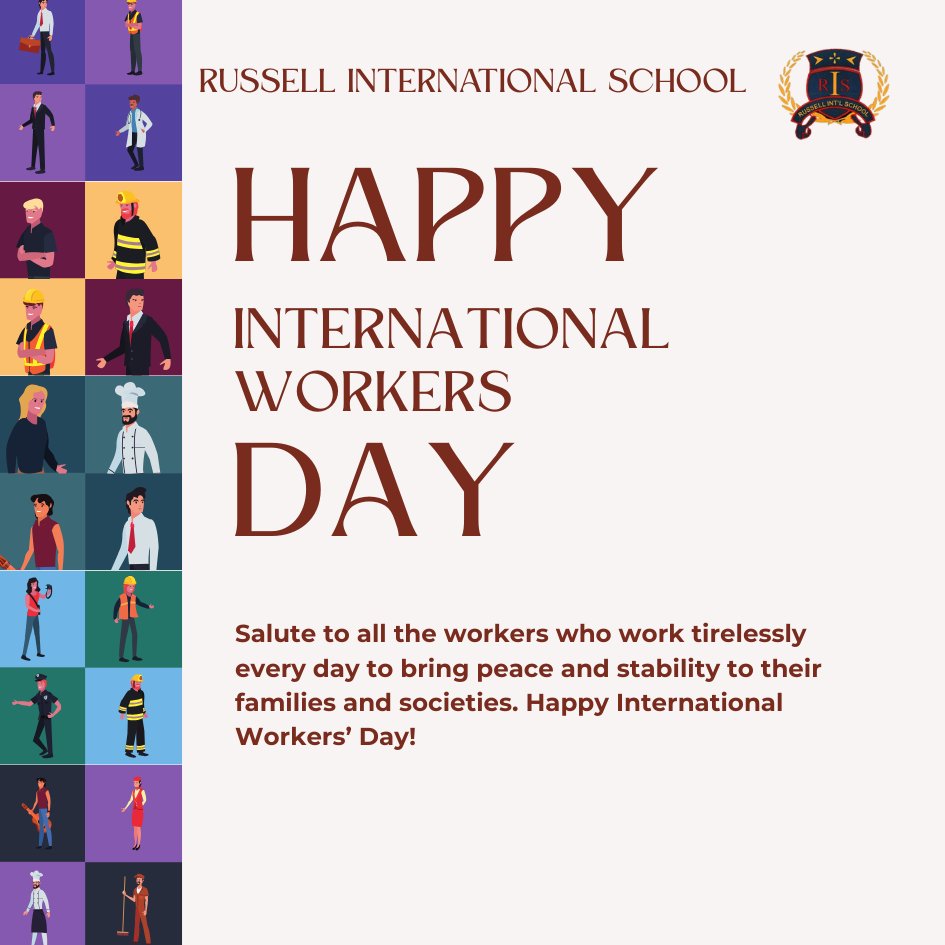 RussellSchools's tweet photo. Happy International Workers' Day to all the hardworking individuals in Nigeria and around the world! Your dedication builds our future. Thank you! 🇳🇬🌍 #WorkersDay  #LabourDay  #Nigeria https://t.co/D8HBm8YDRM