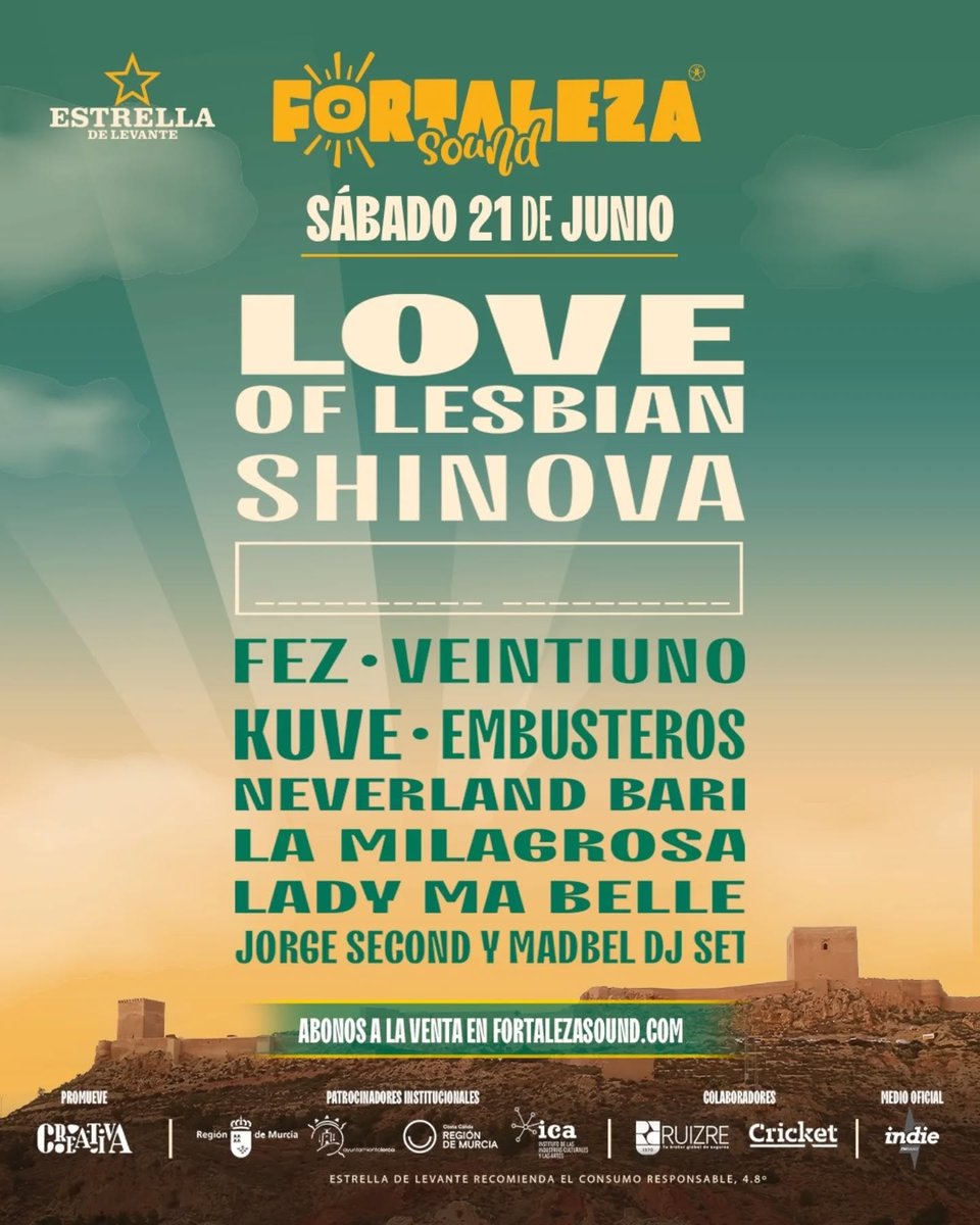 Hontza Produkzioak (@hontzap) on Twitter photo ´ElPresenteTour´, de <a href="/shinovaoficial/">Shinova (oficial)</a> , se hará realidad en el <a href="/SoundFortaleza/">FortalezaSound</a> 2025 de Lorca el sábado 21 de junio.
Por allí nos vemos.
+Info&Entradas: fortalezasound.com
#shinova #elpresente #elpresentetour #concierto #fortalezasound2025 #Lorca #Murcia #FortalezaSound ´ElPresenteTour´, de <a href="/shinovaoficial/">Shinova (oficial)</a> , se hará realidad en el <a href="/SoundFortaleza/">FortalezaSound</a> 2025 de Lorca el sábado 21 de junio.
Por allí nos vemos.
+Info&Entradas: fortalezasound.com
#shinova #elpresente #elpresentetour #concierto #fortalezasound2025 #Lorca #Murcia #FortalezaSound