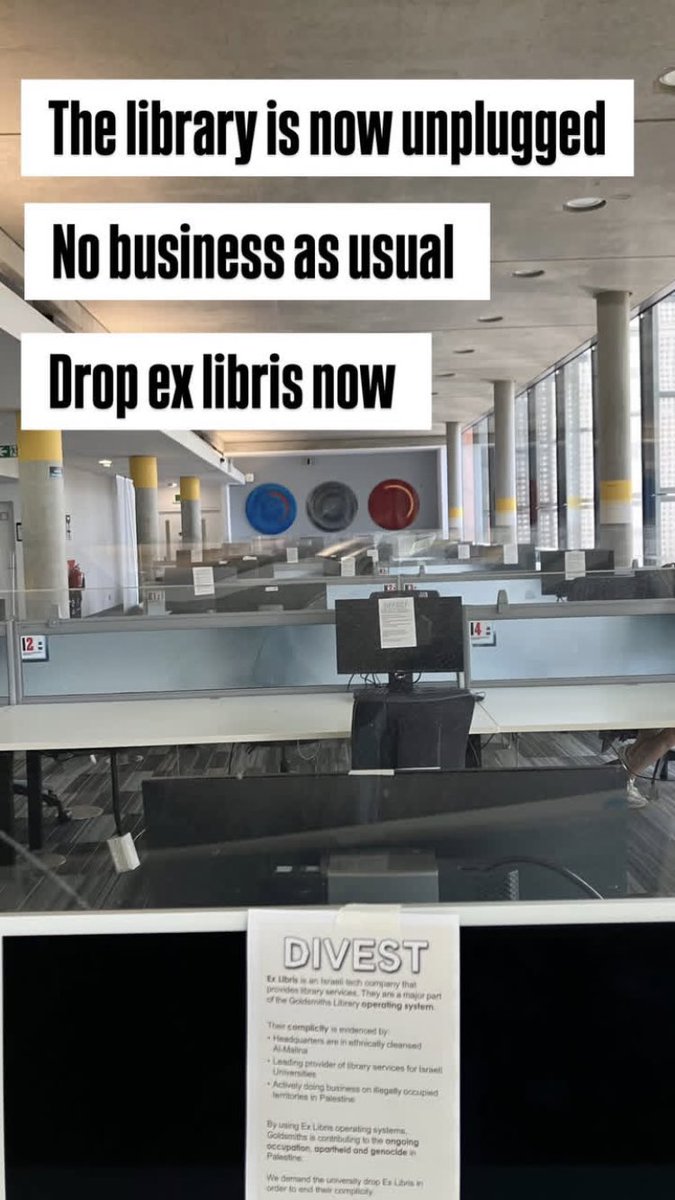 NO BUSINESS AS USUAL
GOLDSMITHS AND ALL LIBRARIES MUST DROP EX LIBRIS 

librarianswithpalestine.org/wp-content/upl…