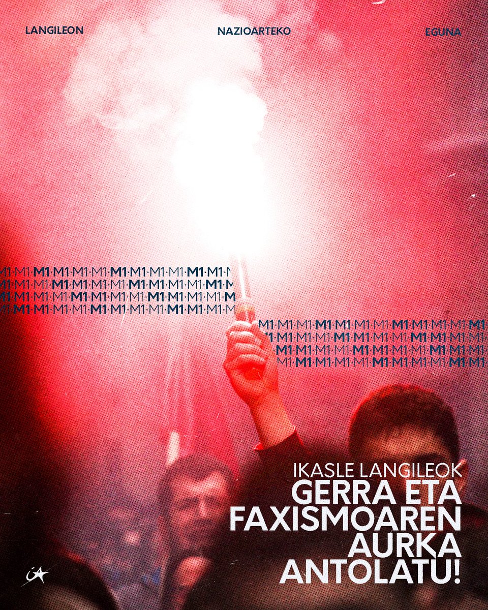 MAIATZAK 1 | Langileon nazioarteko eguna.

Gaurkoan langile mugimenduaren historia iraultzailea omendu eta komunismoaren proiektu historikoa aldarrikatu nahi dugu.

Ikasle langileok ere gerraren eta faxismoaren aurka alternatiba sozialista eraikitzen jarraituko dugu.