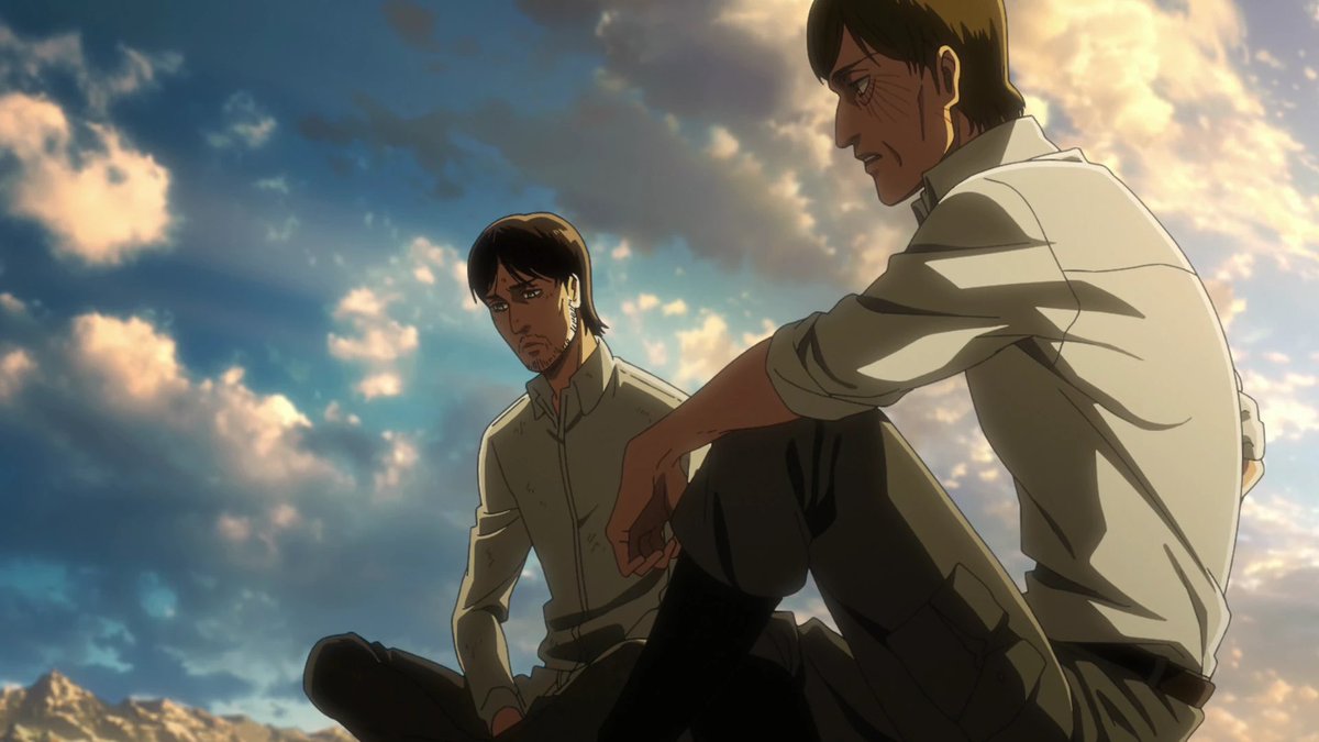 Xeam_'s tweet photo. Je continue mon rewatch de L’Attaque des titans et il est temps de parler de la saison 3 partie 2.

Que dire à part que c’est un chef d’œuvre. Les musiques, l’animation, la tension, les combats, les stratégies, les personnages, les révélations. Bref, tout y est. 

On arrive au point culminant de l’histoire ou tout commence à se mélanger et à faire sens. 

La bataille a Shiganshina pour reboucher le mur Maria est complètement épique. Avec la bataille d’IQ entre Armin, Erwin et le bestial, les combats complètement démesurés avec un Livaï au sommet qui nous offre l’une des meilleures séquences de l’anime, Eren et le bataillon vs Reiner bref tout y est. 

Une saison marqué par les sacrifices aussi, résultat tragique mais inévitable de la guerre. D’un côté Erwin qui abandonne son rêve en se sacrifiant avec son escouade et Armin qui sacrifie tout ce qu’il a face au colossal laissant à Eren le libre accès à sa nuque. Ce qui donne un dilemme au choix impossible au capitaine. Sacrifier le passé ou miser sur l’avenir ? 

Comment parler de cette partie de saison sans évoquer la découverte qui changera à jamais cette œuvre, l’humanité n’est pas morte elle existe au delà des murs. 

On plonge alors dans l’un des meilleurs flashbacks avec celui du père d’Eren, Grisha, Eldien habitant sur Mahr où règne un climat fasciste et discriminant sur ce dit peuple. 

Les révélations s’enchaînent alors, entre la légende d’Ymir, les 9 titans primordiaux, la durée de vie des porteurs, le chemin, la lignée royale bref il y a beaucoup trop de choses à dire et à intégrer. 

Nos héros ont enfin atteins leur but à savoir explorer ce qu’il y a derrière les murs et sont partis découvrir la mer, mais à quel prix ? On t’il vraiment trouvé la liberté ? 

Bref cette saison est juste dingue en tout points. Désormais il ne reste plus qu’à traverser cette mer et aller voir ce qu’il se passe de l’autre côté. 

Je suis plus que prêt pour le saison 4.