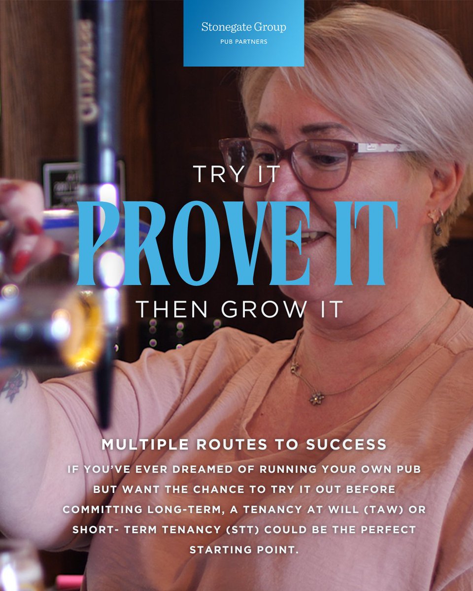 🍻🤝A Clear Path to a Long-Term Agreement

➡️With a TAW/STT, you can hit the ground running 
Find out more  👉 ow.ly/sQNZ50VLaNC

#youragreementyourpub #runapub #stonegatepubopportunities