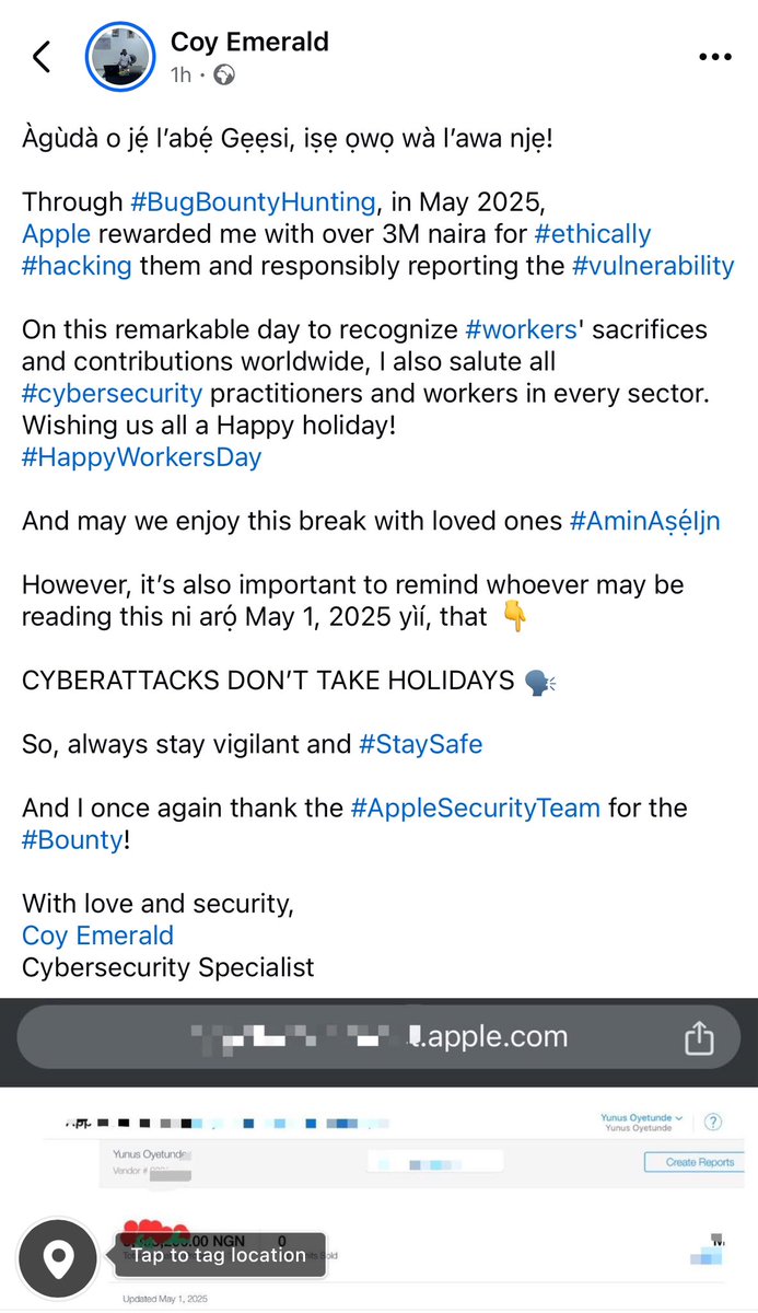 CoyEmerald1's tweet image. Thank you, @Apple ! 

1/10 💃

@CoyEmerald1 
Cybersecurity Specialist 

#SecurityResearch