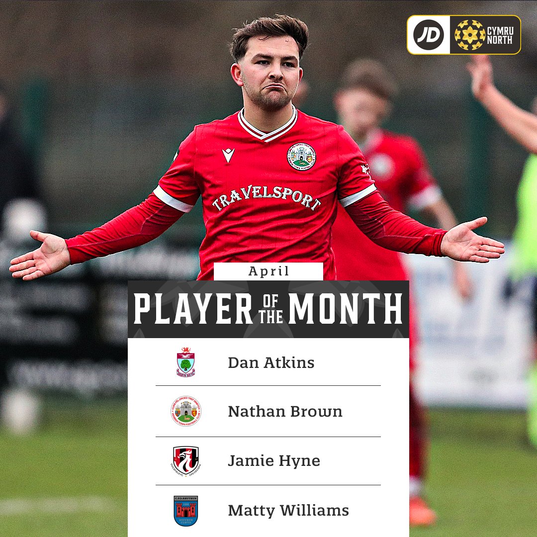 CymruLeagues's tweet photo. 🥁 Presenting the shortlist for April's Player and Manager of the Month awards across the #JDCymruLeagues.

🗳️ Pick your winners below, before the result is combined with a league and independent voting panel 👇