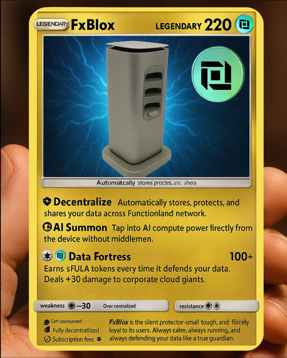 ayindefyp's tweet image. Cloud storage, but make it Web3. ☁️💾  
@Functionland lets you store data, own it, and earn $FULA — no middlemen, no monthly fees.  
Decentralized, private, and open-source.  
#Web3 #Functionland