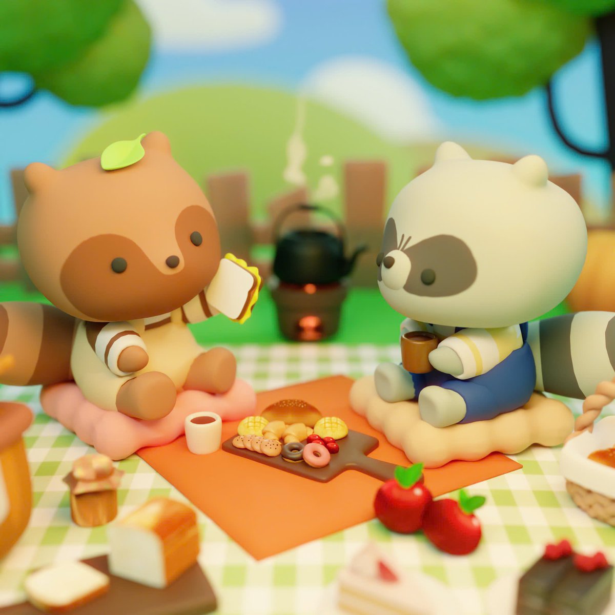 commierisu's tweet photo. Hiii 🌱🌿 I’ve just finished 3D commission about a cute picnic of Raccoon and Tanuki 🥺 Hope you guys like it 💖✨
#ocart #ArtistOnTwitter #artmoots #artcommunity #smallartist #artshare #artistonX #digitalart #kawaii #blender #animation #pinic #raccoon #tanuki #commission https://t.co/J2C0DZZZ4h