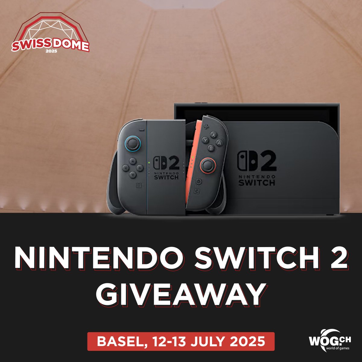 Swiss Dome 2025 (@swissdomech) on Twitter photo Thanks to our partner <a href="/worldofgames/">World of Games</a> we can give away one Nintendo Switch 2 at #SwissDome!
We will give it away to a random participant of the tournament.
๐ซ Get a ticket now and participate for a chance to win!
๐
12-13th July 2025
โก๏ธ start.gg/swissdome Thanks to our partner <a href="/worldofgames/">World of Games</a> we can give away one Nintendo Switch 2 at #SwissDome!
We will give it away to a random participant of the tournament.
๐ซ Get a ticket now and participate for a chance to win!
๐
12-13th July 2025
โก๏ธ start.gg/swissdome