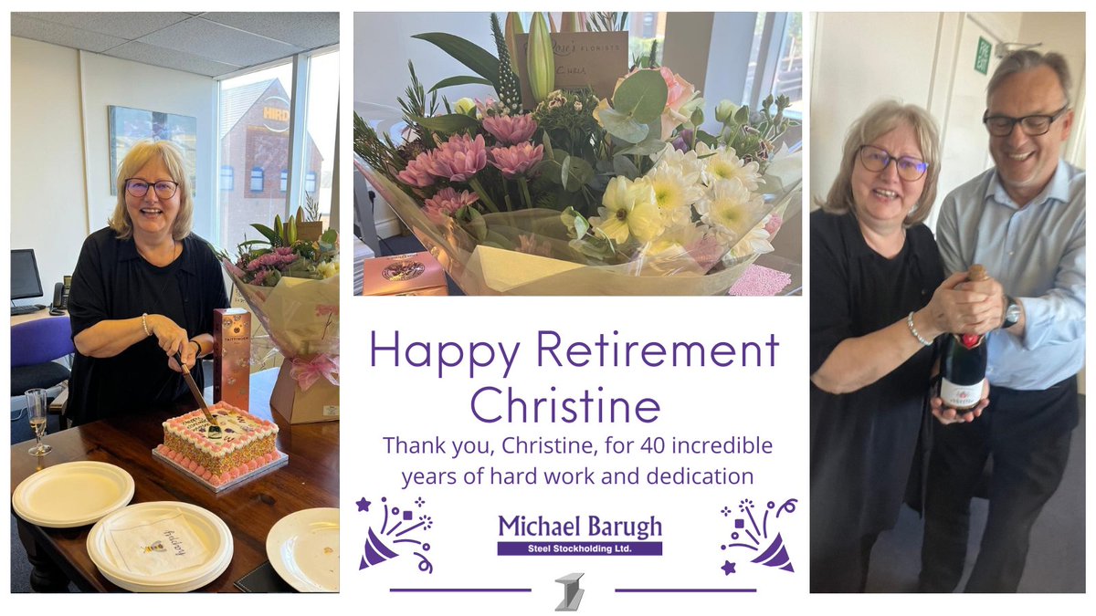 🥳Today we say a big thank you to Christine, who retires after 40 amazing years. Her dedication and kindness have made a lasting impact on the team.🎉

Wishing you a happy and well-deserved retirement, Christine! 
#ThankYouChristine #RetirementCelebration #welovewhatwedo