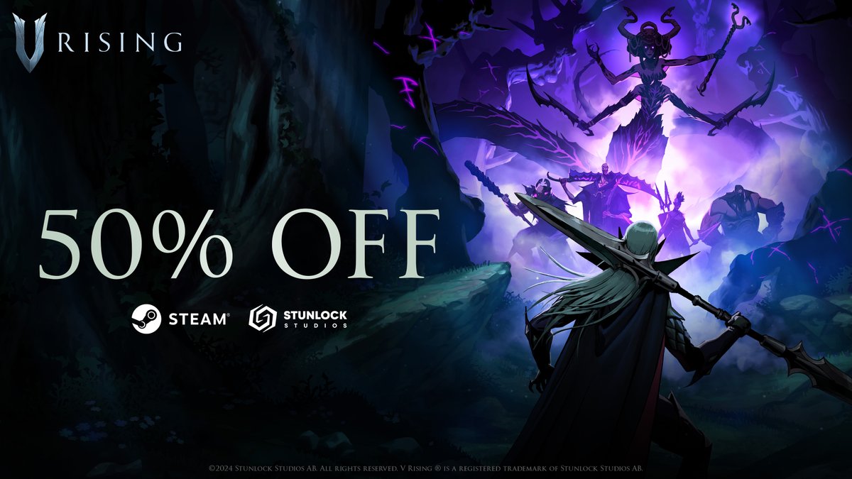 Summon new allies to Vardoran this weekend — V Rising is 50% OFF on Steam! 
s.team/a/1604030