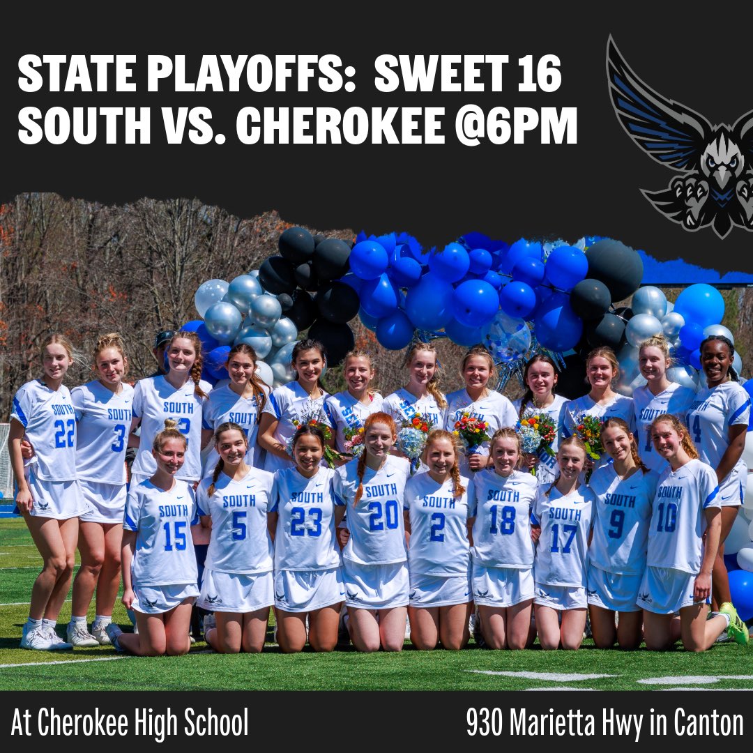 Sweet 16! South heads to Cherokee tonight at 6pm! Let’s go Lady War Eagles!