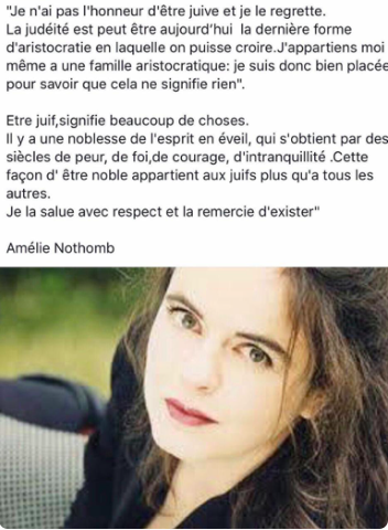 Merci Amélie Nothomb pour ces nobles propos...