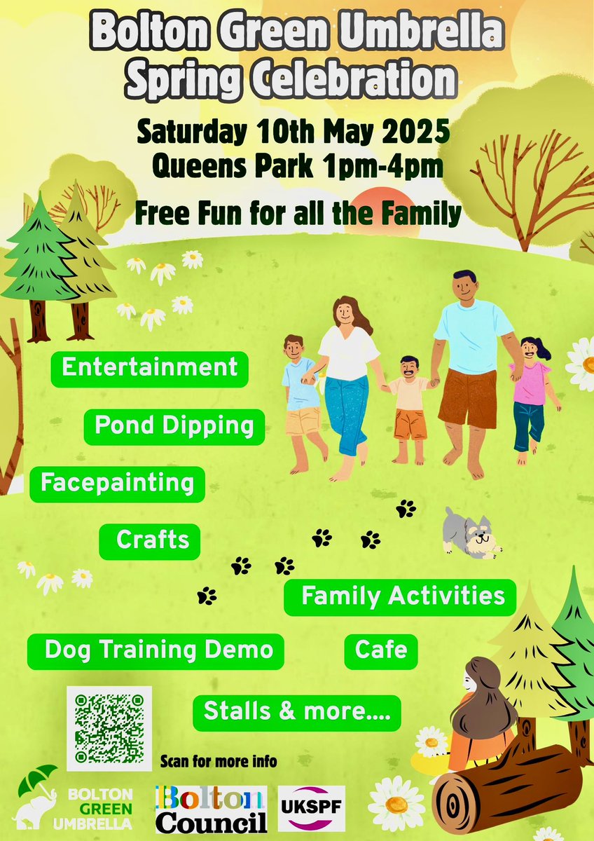 Free family event on Queens Park on the 10th May. All welcome 😊