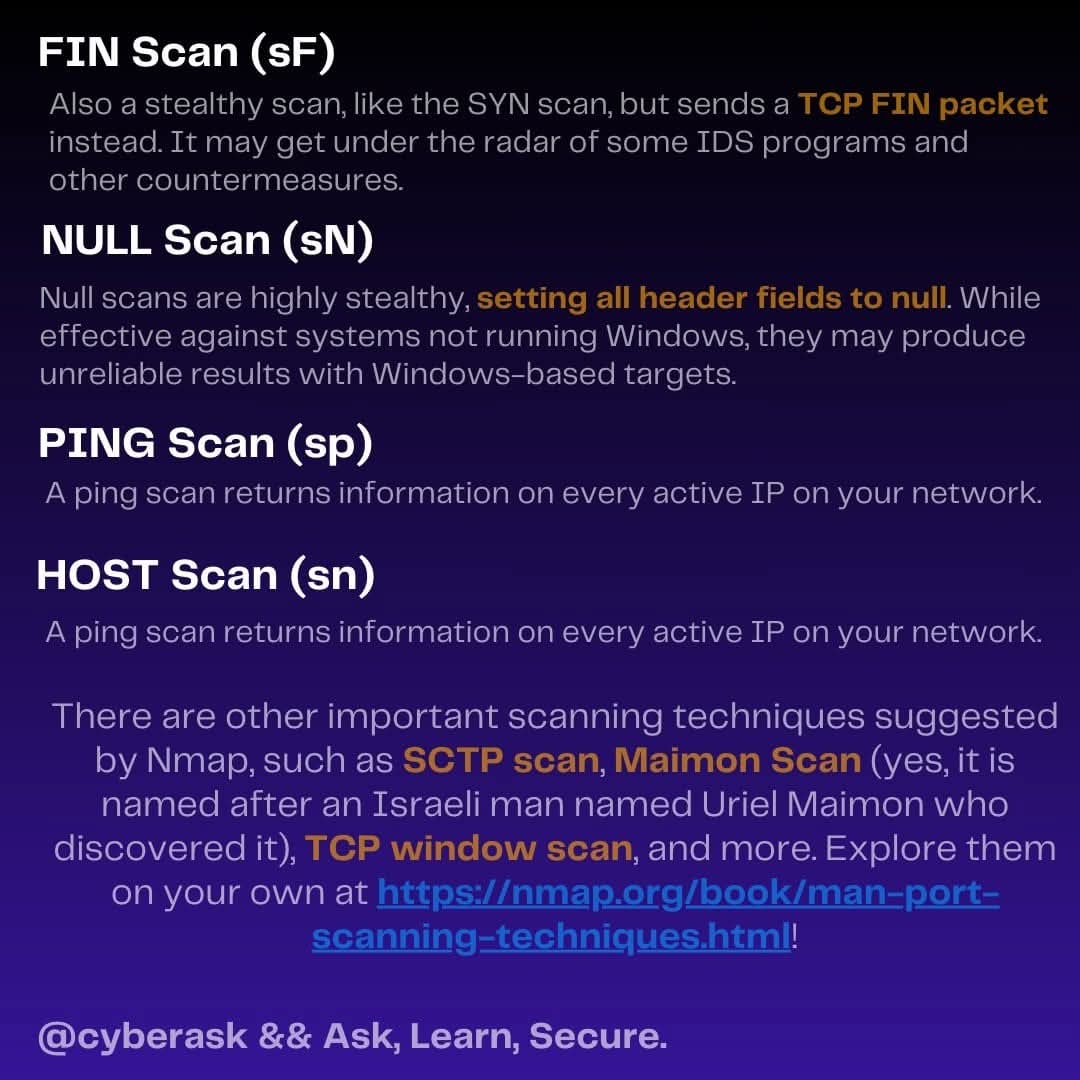 Anastasis_King's tweet image. 🧿 Nmap Your Skills: Master the Art of Network Scanning!

#Nmap #NetworkScanning #CyberSecurity #EthicalHacking #InfoSec #RedTeam #TechTools #EducationOnly #CyberAwareness