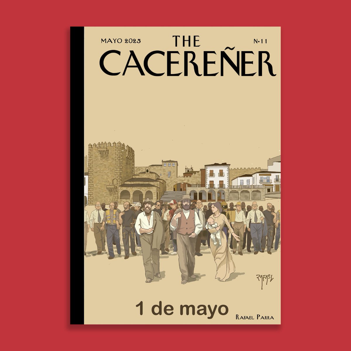 #thecacereñer 11  “Cacereccento” de Rafael Parra es un homenaje ilustrado a Cáceres, fusionando historia, arte y cine. Una mirada cariñosa desde la Plaza Mayor. #thecacereñer11 #Cáceres #1deMayo