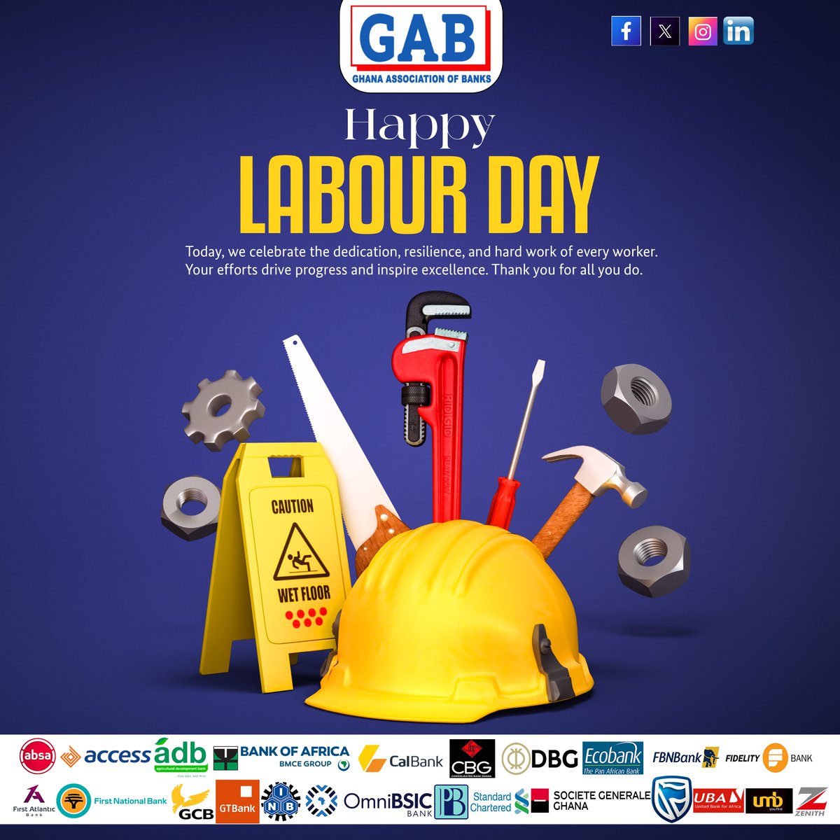 Ghana Association of Banks (@bankersghana) on Twitter photo "๐๐ฒ๐น๐ฒ๐ฏ๐ฟ๐ฎ๐๐ถ๐ป๐ด ๐๐ต๐ฒ ๐๐ฎ๐ฐ๐ธ๐ฏ๐ผ๐ป๐ฒ ๐ผ๐ณ ๐ข๐๐ฟ ๐ฃ๐ฟ๐ผ๐ด๐ฟ๐ฒ๐๐! ๐ช๐ง
Today, we salute the hardworking individuals whose dedication and resilience drive our nation's growth. Your contributions not only build the future but inspire excellence in all that we do. "๐๐ฒ๐น๐ฒ๐ฏ๐ฟ๐ฎ๐๐ถ๐ป๐ด ๐๐ต๐ฒ ๐๐ฎ๐ฐ๐ธ๐ฏ๐ผ๐ป๐ฒ ๐ผ๐ณ ๐ข๐๐ฟ ๐ฃ๐ฟ๐ผ๐ด๐ฟ๐ฒ๐๐! ๐ช๐ง
Today, we salute the hardworking individuals whose dedication and resilience drive our nation's growth. Your contributions not only build the future but inspire excellence in all that we do.