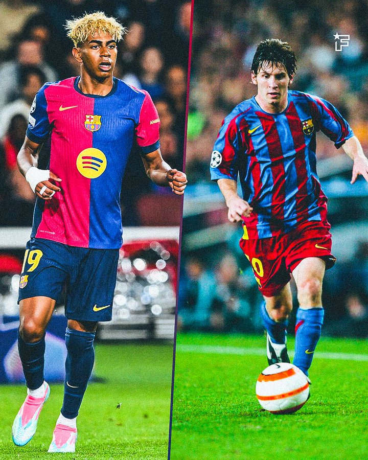 therealonly4fun's tweet photo. Lamine Yamal et Lionel Messi au même âge : 𝗾𝘂𝗶 𝗲𝘀𝘁 𝗹𝗲 𝗽𝗹𝘂𝘀 𝗳𝗼𝗿𝘁 𝘀𝗲𝗹𝗼𝗻 𝘃𝗼𝘂𝘀 ⁉️ https://t.co/ELkGlrH4cT