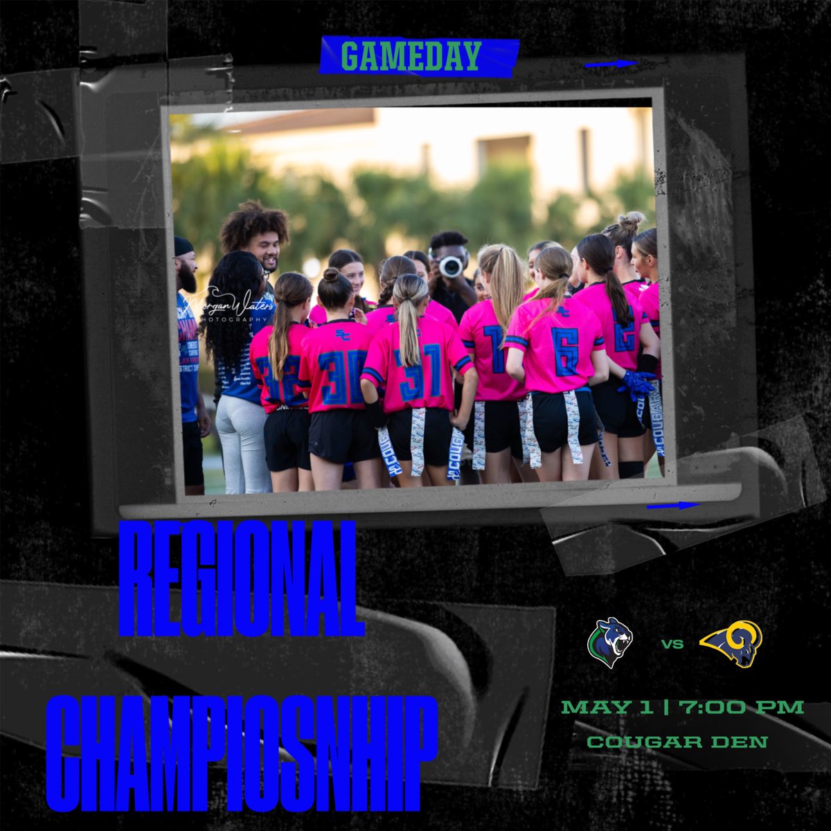 Somerset Cougars Girls Flag Football (@cougarsflag) on Twitter photo ๐GAMEDAY๐
REGIONAL CHAMPIONSHIP
๐๏ธ MAY 1
๐ COUGAR DEN
โฐ VARSITY @ 7:30 PM
#weouthere #family #roadtostates
<a href="/Coach_Sime81/">Coach Sime</a> <a href="/CoachQuincySC/">John Quinto</a> <a href="/CoachNickSC/">CoachNickSC</a> <a href="/CoachTinsley_SC/">Greg Tinsley</a> ๐GAMEDAY๐
REGIONAL CHAMPIONSHIP
๐๏ธ MAY 1
๐ COUGAR DEN
โฐ VARSITY @ 7:30 PM
#weouthere #family #roadtostates
<a href="/Coach_Sime81/">Coach Sime</a> <a href="/CoachQuincySC/">John Quinto</a> <a href="/CoachNickSC/">CoachNickSC</a> <a href="/CoachTinsley_SC/">Greg Tinsley</a>