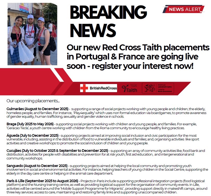 MantellGwynedd's tweet image. Byw yng Nghymru ac yn 18-25 oed? Gwirfoddolwch ym Mortiwgal gyda’r Groes Goch 

Live in Wales and 18-25 years old? Volunteer in Portugal with The Red Cross 

#Gwirfoddoli #volunteer #TheRedCross