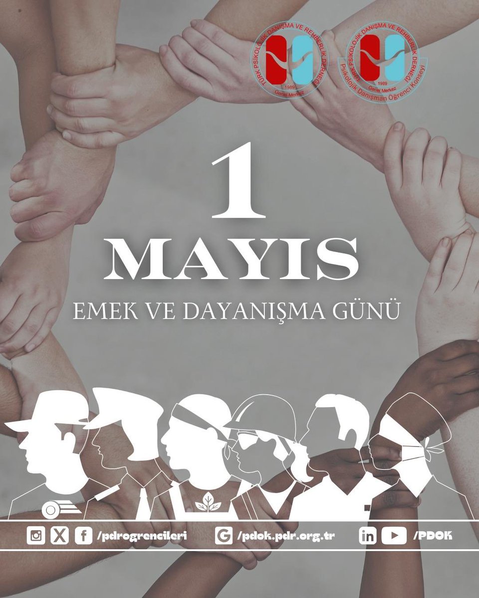 Emek varsa umut var, dayanışma varsa gelecek vardır.
1 Mayıs Emek ve Dayanışma Günü kutlu olsun!

<a href="/turkpdrdernegi/">Türk PDR Der- Psikolojik Danışma ve Rehberlik</a> 
<a href="/pdrogrencileri/">PDOK</a>
