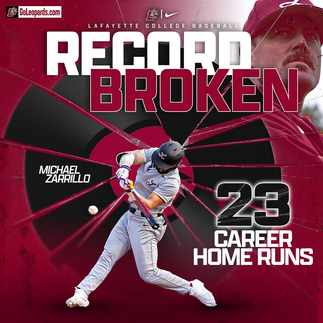 Lafayette Athletics (@goleopards) on Twitter photo HUGE congrats to Michael Zarrillo for breaking the <a href="/LafayetteBsbl/">Lafayette Baseball</a> all-time home run record with his 23rd career bomb‼️ The record was previous shared by Head Coach AJ Miller '11 and Bob Osipower '00 ⚾️ 🐆
📰| goleopards.com/news/2025/4/30…
<a href="/LafCol/">Lafayette College</a> <a href="/LafayetteAlumni/">Lafayette Alumni Engagement and Annual Giving</a> <a href="/PatriotLeague/">Patriot League</a> HUGE congrats to Michael Zarrillo for breaking the <a href="/LafayetteBsbl/">Lafayette Baseball</a> all-time home run record with his 23rd career bomb‼️ The record was previous shared by Head Coach AJ Miller '11 and Bob Osipower '00 ⚾️ 🐆
📰| goleopards.com/news/2025/4/30…
<a href="/LafCol/">Lafayette College</a> <a href="/LafayetteAlumni/">Lafayette Alumni Engagement and Annual Giving</a> <a href="/PatriotLeague/">Patriot League</a>