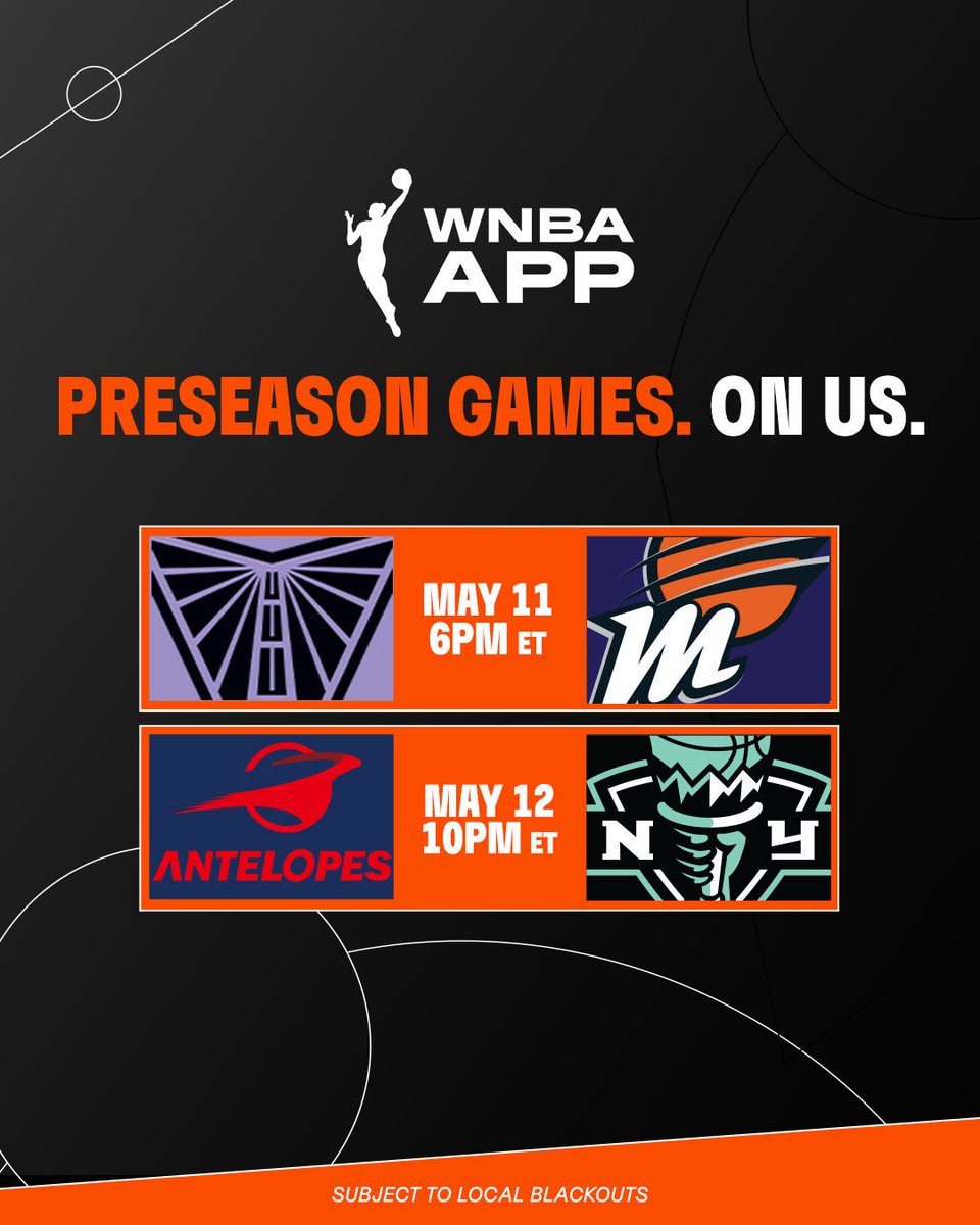 Reminder: Starting tomorrow, you can get a free peek into the 2025 WNBA Season 👀

Enjoy a free League Pass preview. Stream 14 preseason games on us in the Watch tab of the App.

 📲: wnba.onelink.me/yKxu/jcnngosd
