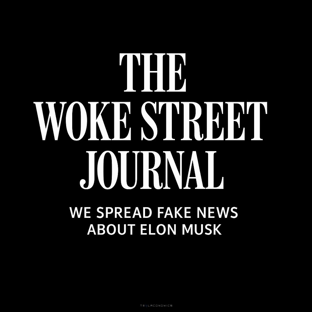 Teslaconomics's tweet photo. The Wall Street Journal should immediately retract its false article claiming Tesla’s board is searching for a new CEO. The damage is done, but the accountability is NOT. An apology is owed to Elon Musk, Tesla investors, and the public! https://t.co/cVtzIUnA5Q