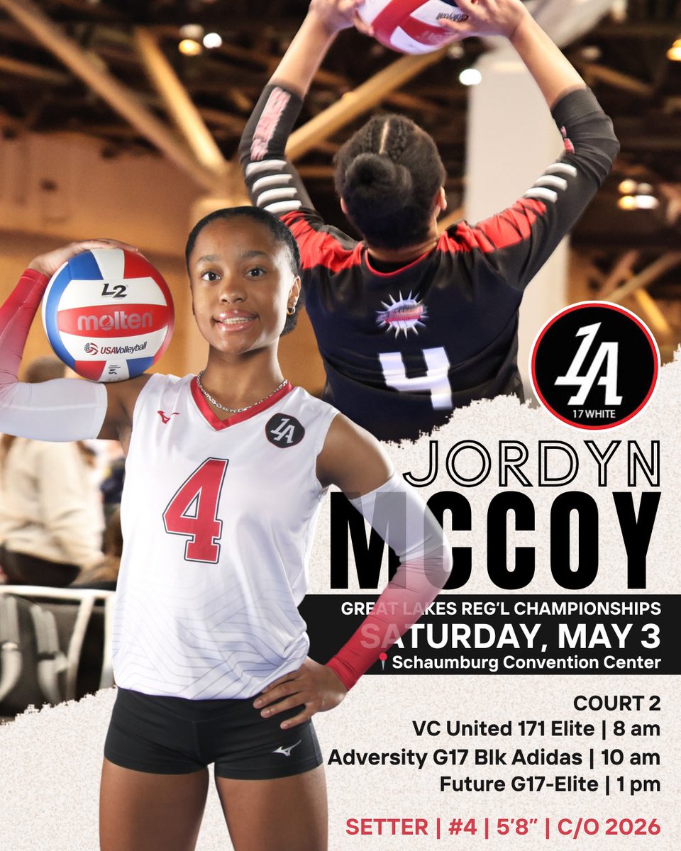 Jordyn McCoy (@jmccoy2026) on Twitter photo Whoโs ready for the weekend? ๐๐ฝโโ๏ธ
Catch us at the <a href="/GreatLakesVB/">Great Lakes Volleyball Region</a> Regional Championships this Saturday and Sunday! ๐๐ค
*Info subject to changeโsee AES for details
#setterlife #volleyball #1team1alliance Whoโs ready for the weekend? ๐๐ฝโโ๏ธ
Catch us at the <a href="/GreatLakesVB/">Great Lakes Volleyball Region</a> Regional Championships this Saturday and Sunday! ๐๐ค
*Info subject to changeโsee AES for details
#setterlife #volleyball #1team1alliance