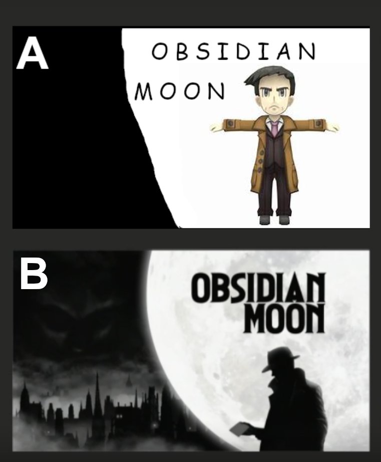 My capsule vs professional artist's capsule. Which one is better? :)

#followfriday #steam #indiedev #solodev #detective