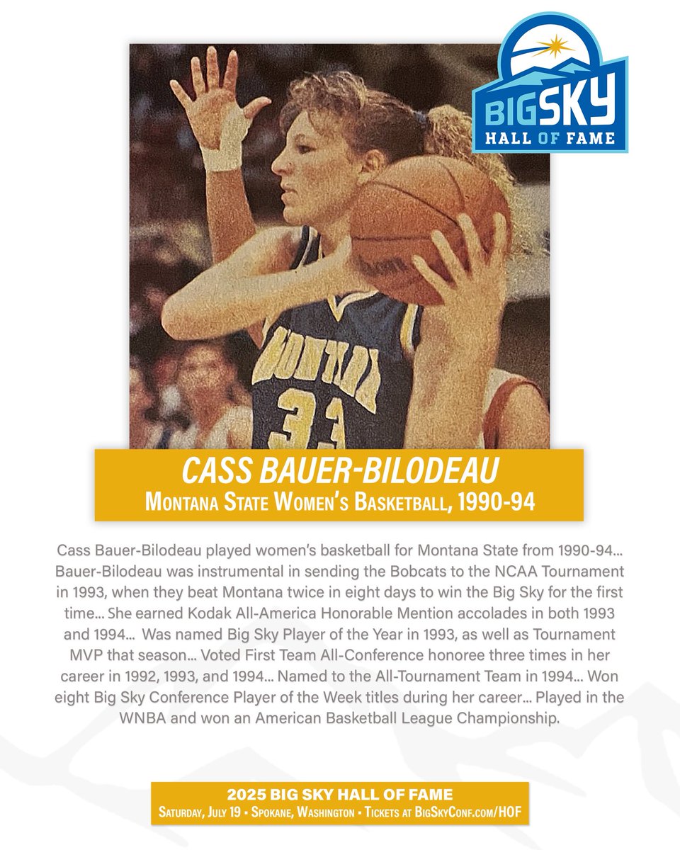 𝐇𝐚𝐥𝐥 𝐨𝐟 𝐅𝐚𝐦𝐞 𝐒𝐩𝐨𝐭𝐥𝐢𝐠𝐡𝐭

Today we look at the career of Cass Bauer-Bilodeau 

🎟️ BigSkyConf.com/HOF