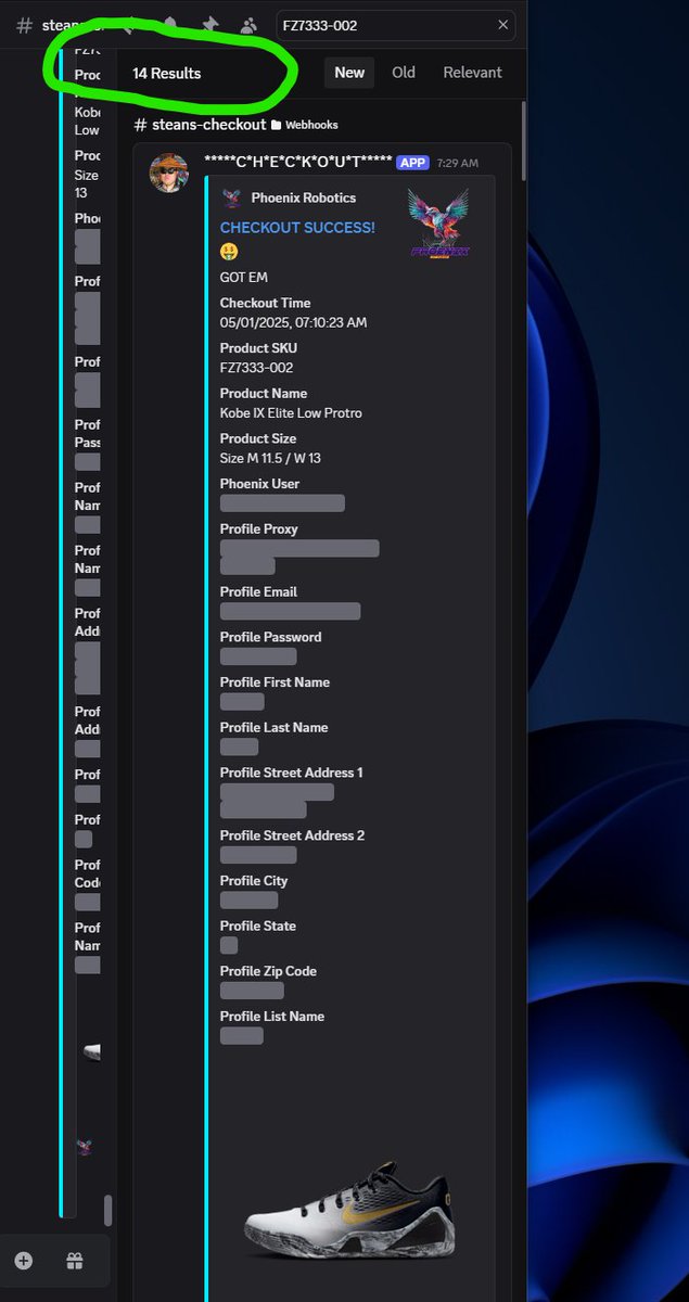 14 Kobe Mambacita clip

Proxies: SneakerHommeISP
Bot: <a href="/phxbots/">Phoenix Robotics</a>