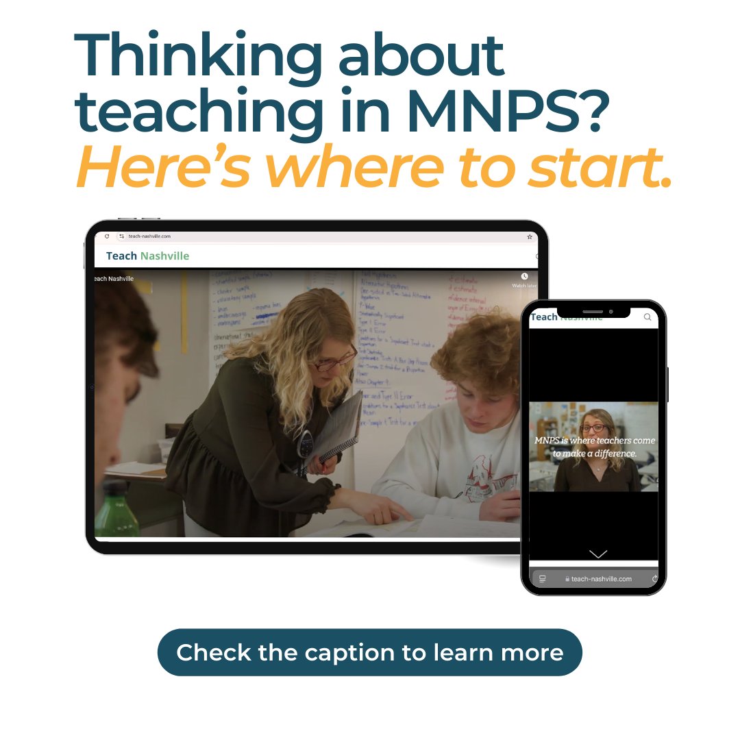 NPEF (@nashvillepef) on Twitter photo At NPEF, we know the incredible impact a great teacher has. We partnered with <a href="/MetroSchools/">Metro Schools</a> on a recruitment site for aspiring teachers that acts as a one-stop resource for all the info they need to start their career in MNPS!
Explore the site at teach-nashville.com! At NPEF, we know the incredible impact a great teacher has. We partnered with <a href="/MetroSchools/">Metro Schools</a> on a recruitment site for aspiring teachers that acts as a one-stop resource for all the info they need to start their career in MNPS!
Explore the site at teach-nashville.com!
