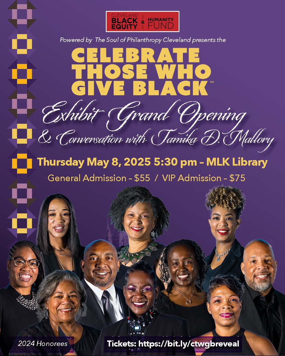 Celebrate Those Who Give Black ™️ 2024 Honorees - help us celebrate these outstanding individuals and their accomplishments on Thursday 5/8…. Tickets on Sale NOW… don’t wait they are selling fast!   #ctwgb #blackphilanthropy #clevelandleaders #tsopcle
🎟️Link in Bio