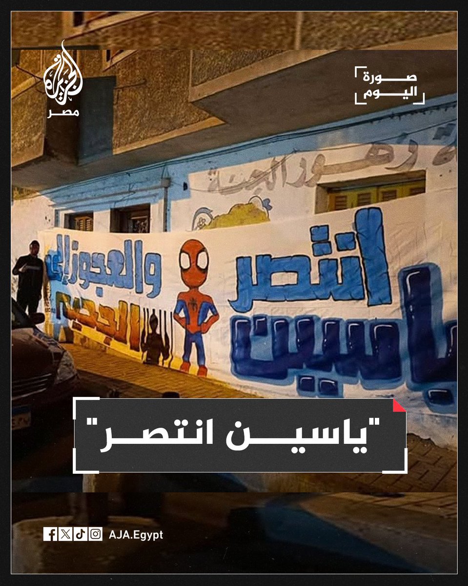 شاب بدمنهور يرسم جدارية على هيئة سبايدر مان تعبيرًا عن انتصار طفل البحيرة بعد الحكم على المتهم