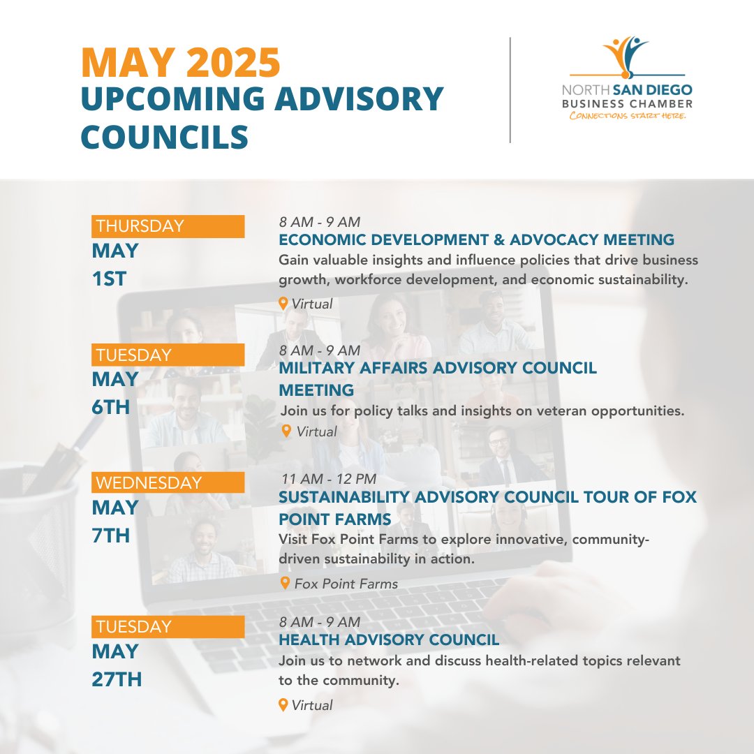 sdbizchamber's tweet image. Save the Date for Our Upcoming Events! 

Explore all events and register online: chamber.sdbusinesschamber.com/events/

#nsdbc #chamber #sandiego #events #business #SanDiegoNetworking