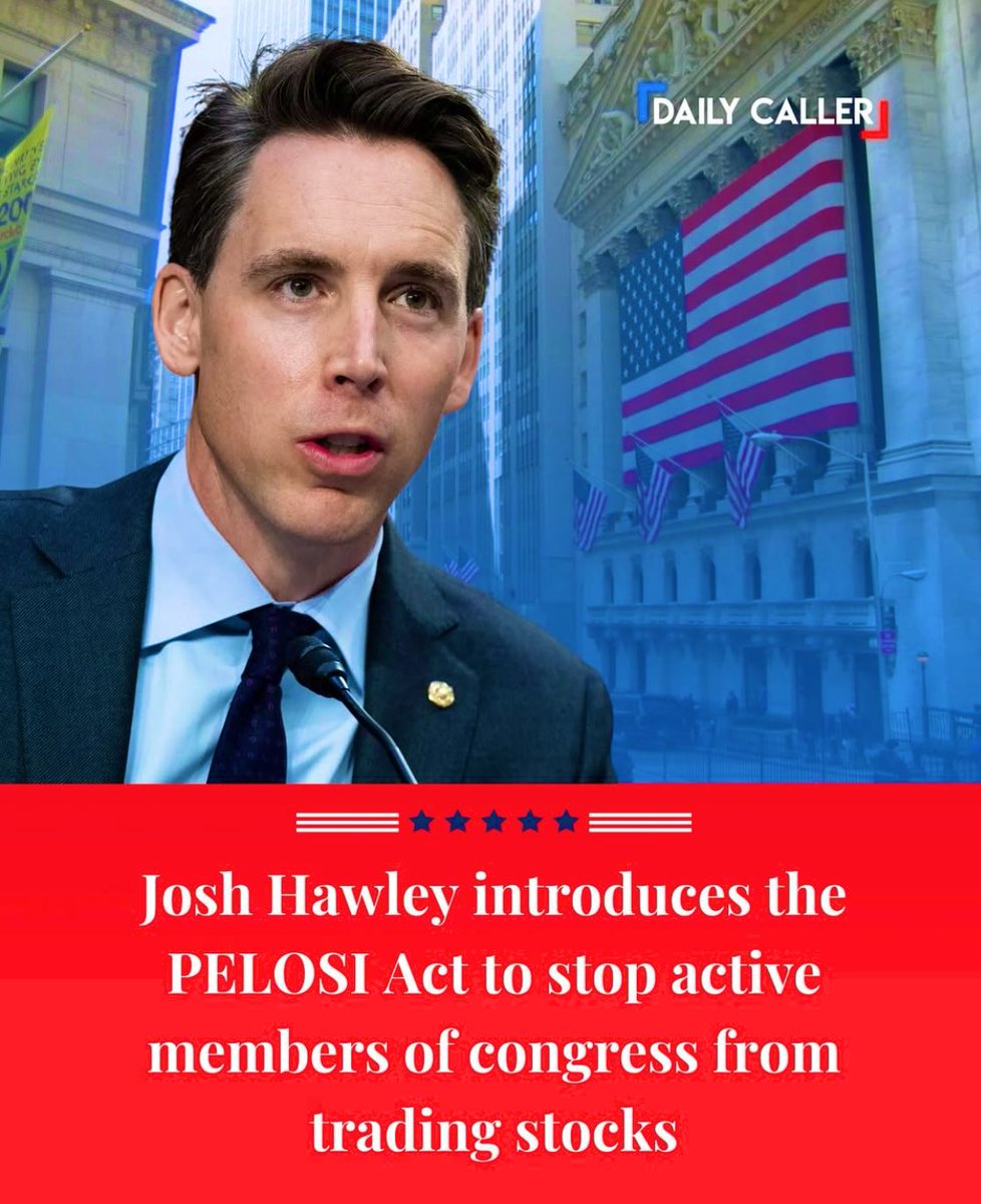 Really like the name—hoping it passes! 

U.S. Senator Josh Hawley Reintroduces PELOSI Act to Ban Congress from Trading or Holding Individual Stocks

“Members of Congress should be fighting for the people they were elected to serve—not day trading at the expense of their