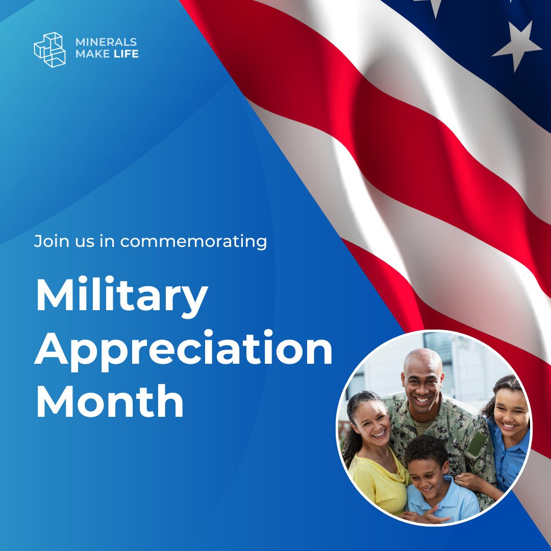 #Minerals are vital to build our nation’s defense technologies that help keep our service members safe each and every day. 

Minerals Make Life is proud to celebrate #MilitaryAppreciationMonth and honor those who have served our country:
ow.ly/3kbf50VGxJe