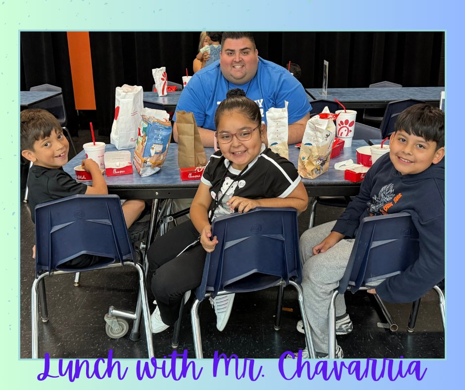 BIG TIGER Shout-out to Ryan, Juan, and Eva in Mrs. Maldonado's 2nd grade class for earning Chick-fil-A lunch with Mr. Chavarria! Each of these students redeemed 2000 TIGER tickets for this reward. Way to show your stripes, Ryan, Juan, and Eva! #MTE #MTETigers #AllinAlvinISD