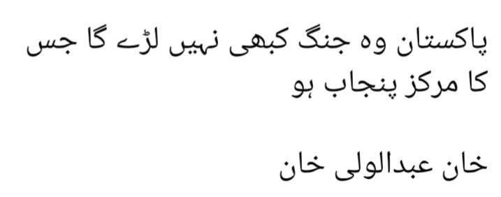تمام پختون ، بلوچ ، سندھی اور دیگر غیر پنجابی اقوام سے برادرانہ اپیل ہیں کہ وہ اپنے ثقافت روایات اور وراثت کے اسلحے کے ساز و سامان کو سنبھال کے رکھ دیں غیر ضروری”سلطان راہی”ڈائیلاگ ، زبانی جمع خرچیوں اور تماشوں سے اپنے آپ کو دور رکھے کیونکہ” بابا “نے بہت پہلے کہا تھا کہ