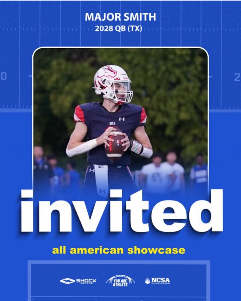 ๐๐ถ๐ฟ๐๐ ๐ฎ๐๐พ๐๐ฝ (@majorsmith_8) on Twitter photo I'll be there!
Exited to compete and showcase my skills in Houston. <a href="/youareathlete/">You Are Athlete</a> <a href="/RoadToHouston/">All-American Showcase</a> <a href="/ShockDoctor/">Shock Doctor</a>
<a href="/MBHSFootball/">MBHS Bronco Football</a>
<a href="/CoachStuJohnson/">Stu Johnson</a>
<a href="/coachesauls/">Coach Sauls</a> I'll be there!
Exited to compete and showcase my skills in Houston. <a href="/youareathlete/">You Are Athlete</a> <a href="/RoadToHouston/">All-American Showcase</a> <a href="/ShockDoctor/">Shock Doctor</a>
<a href="/MBHSFootball/">MBHS Bronco Football</a>
<a href="/CoachStuJohnson/">Stu Johnson</a>
<a href="/coachesauls/">Coach Sauls</a>
